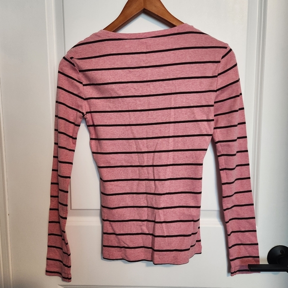 Tommy Hilfiger Pink Striped V neck Sweater Size XS - Picture 3 of 7
